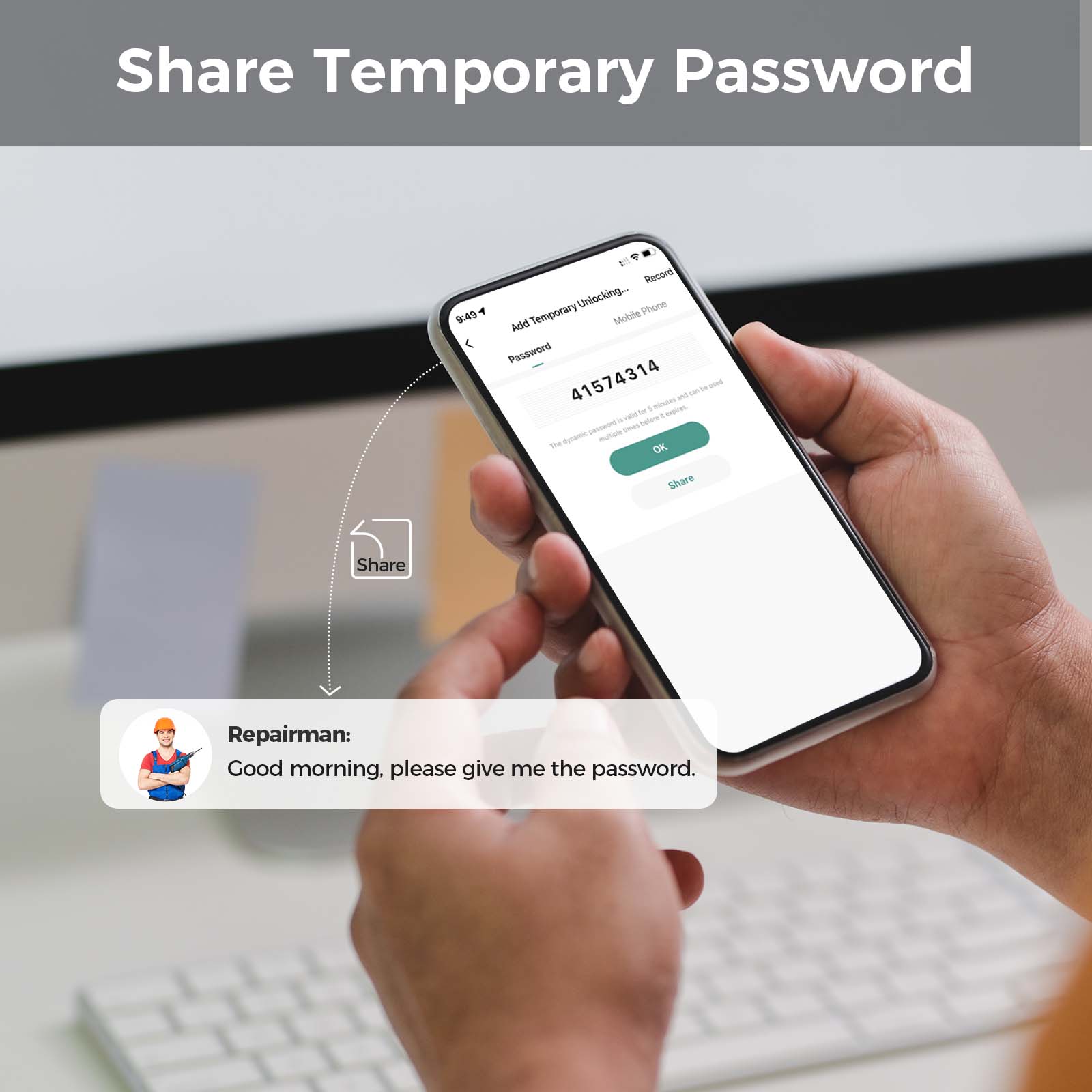 Verrouillage de porte d'entrée sans clé avec poignée de verrouillage avant contrôlé par l'application avec clavier automatique-Lo