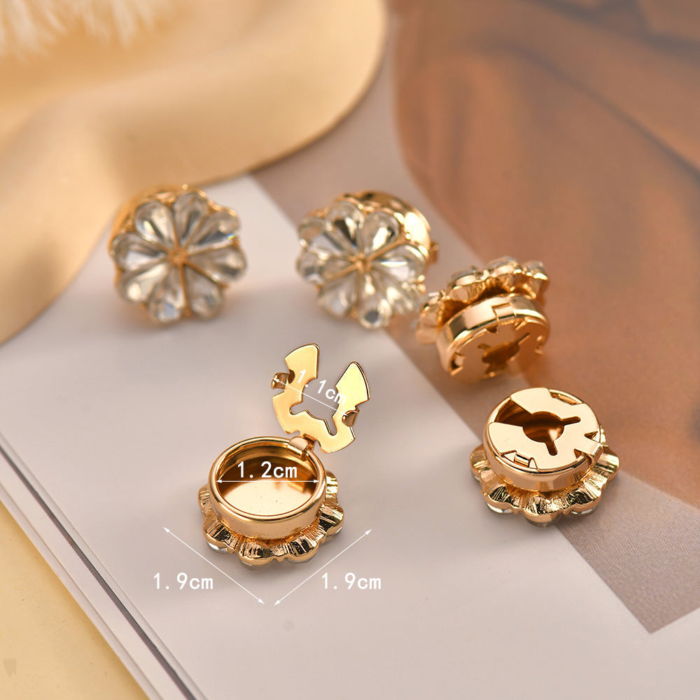 European And American Fashion Shirt Flower Strass Cufflinks Lady Temperament