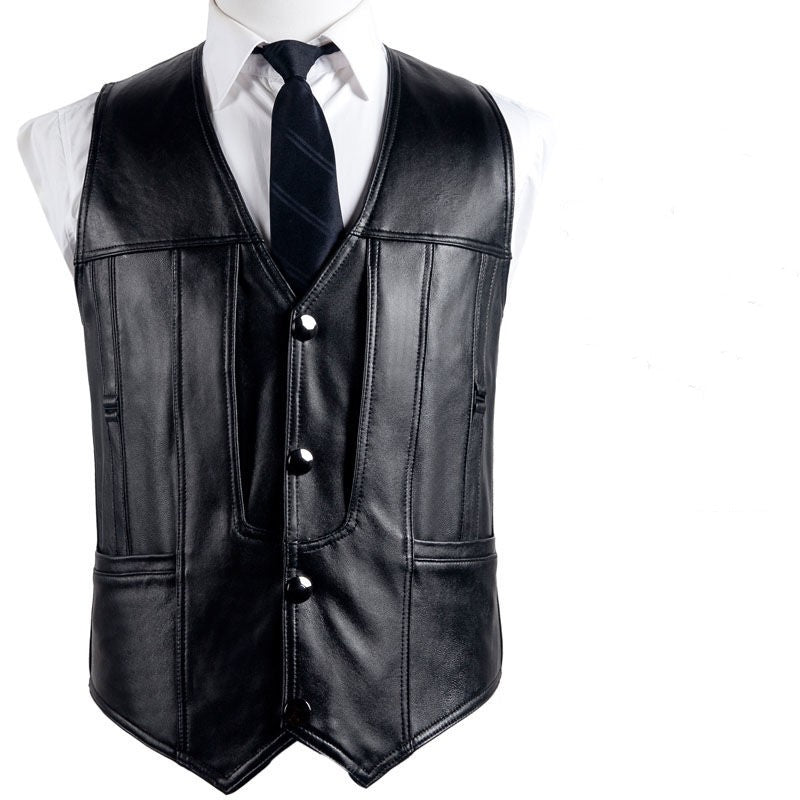 Veste en cuir véritable Homme Premier couche Cowhide Vêtements de moto