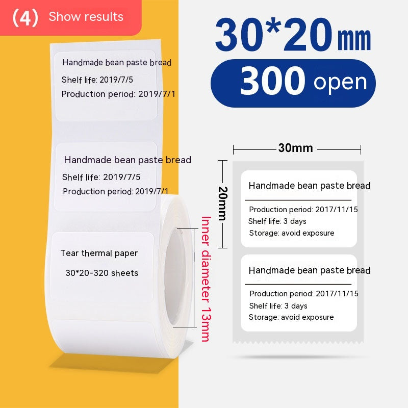 Four-property thermal paper adhesive sticker