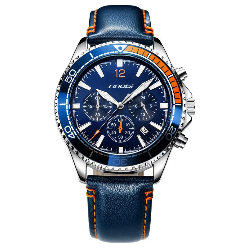 Montre chronographe multi-fonction hommes sport légère ceinture
