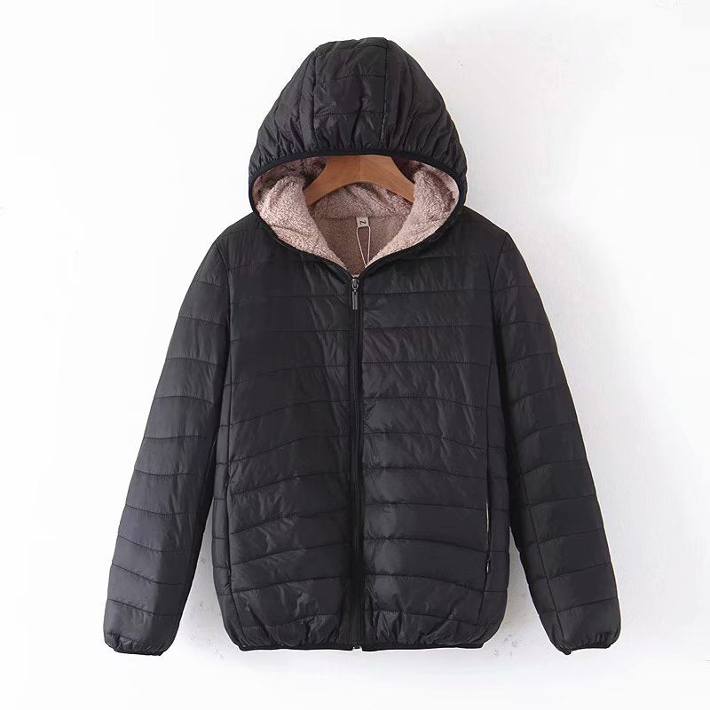 Vêtements d'extérieur à capuche courte matelassée pour femmes