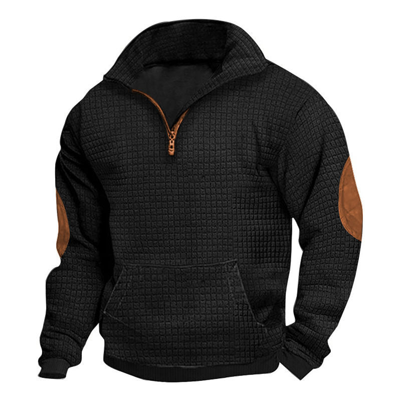 Hommes Plaid zippé Cardigan Casual Sweatshirt