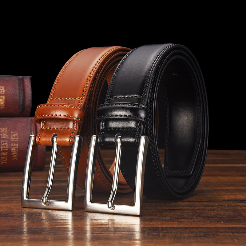 Ceinture en cuir pour hommes Boucle d'épingle en cuir