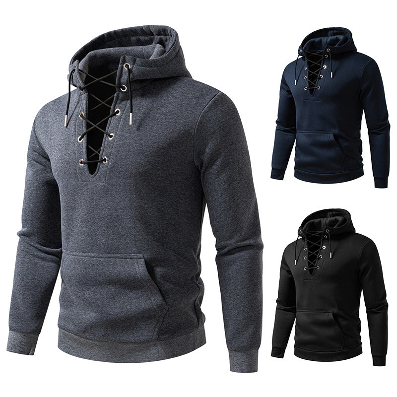 Sweat-shirt à cordes à capuche à capuchon pour homme