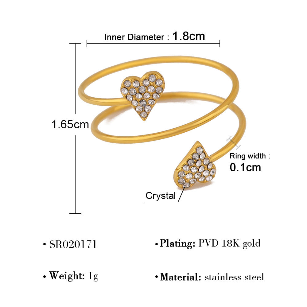 Bague de coeur polyvalente Mango Star style Instagram