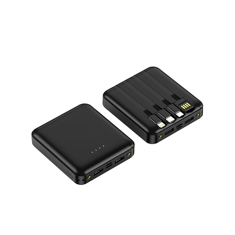 Compact et portable avec une banque d'alimentation de câble intégrée