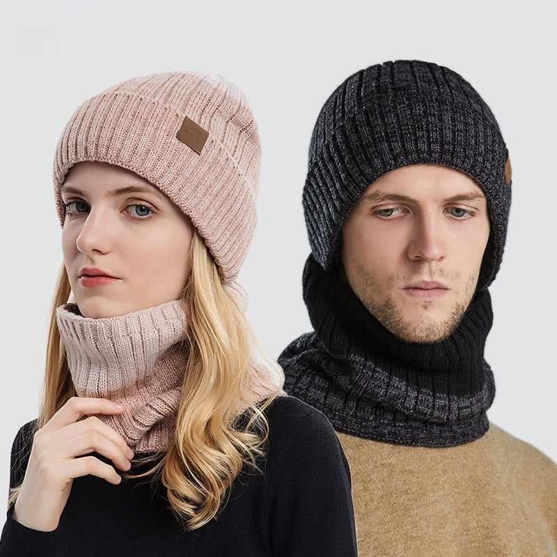 Chapeau chaud épais de cap en laine, doublé de polaire