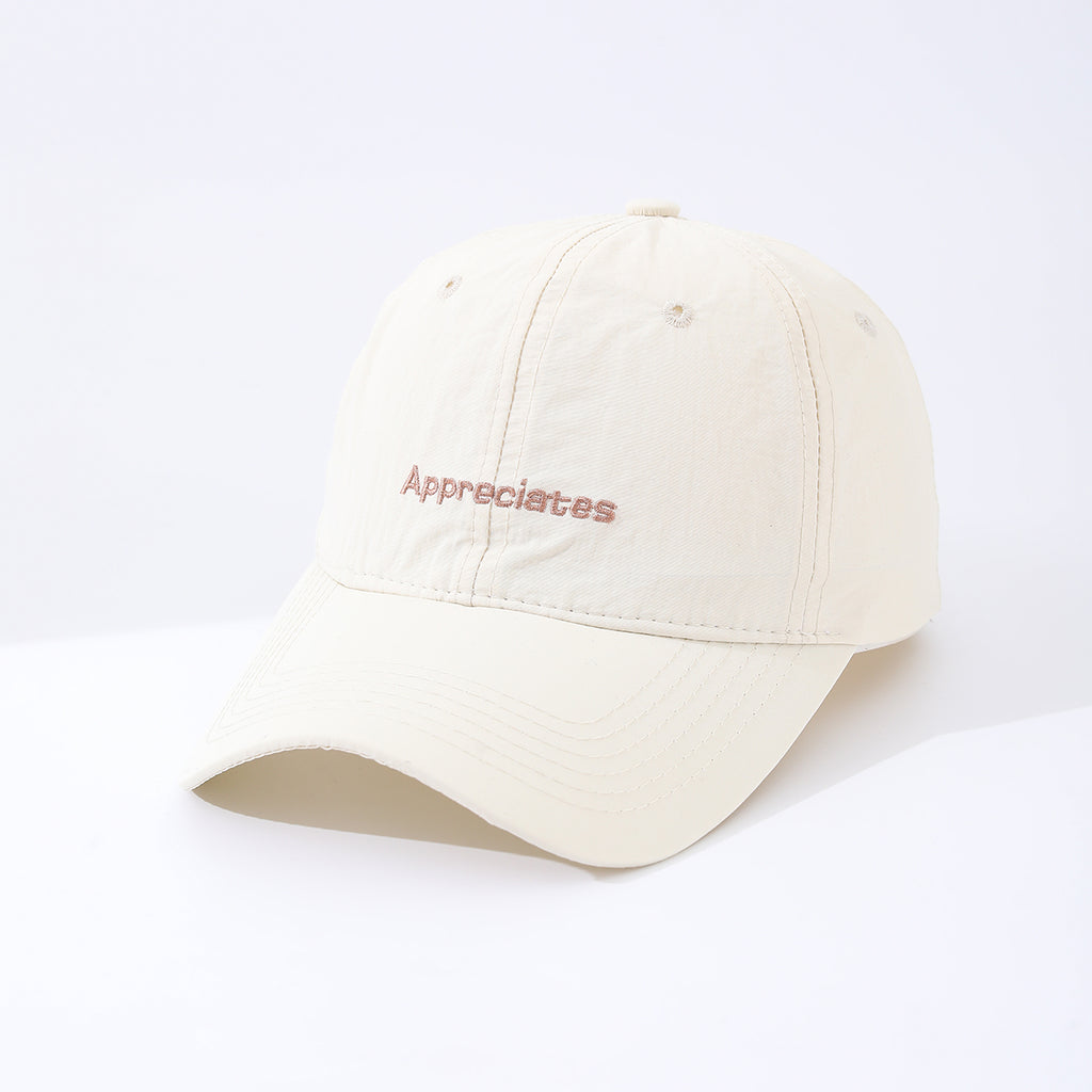 Single-color embroidered English letters Quick-drying Lightweight Adjustable shade Simp