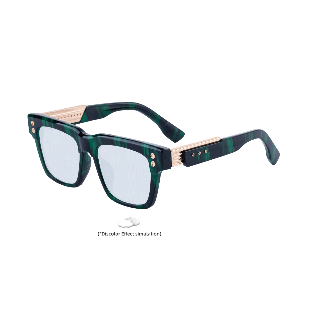 Lunettes de soleil de style européenne et américaine à changement de couleur