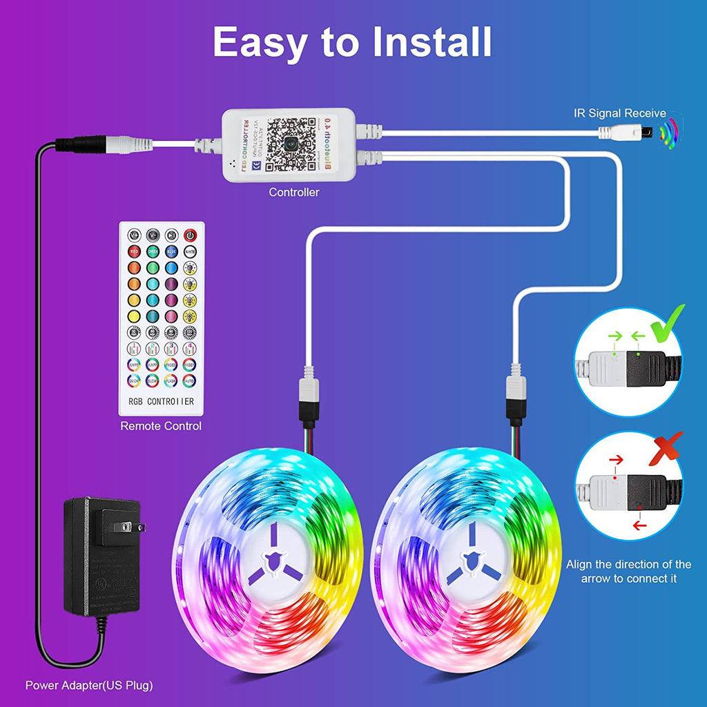 RGB Musique Bluetooth Intelligent bande lumineuse LED basse tension