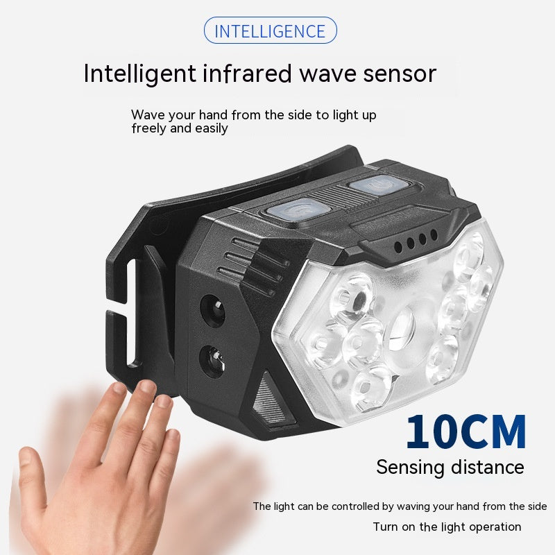 Induction phare lumière forte 9LED équitation extérieure