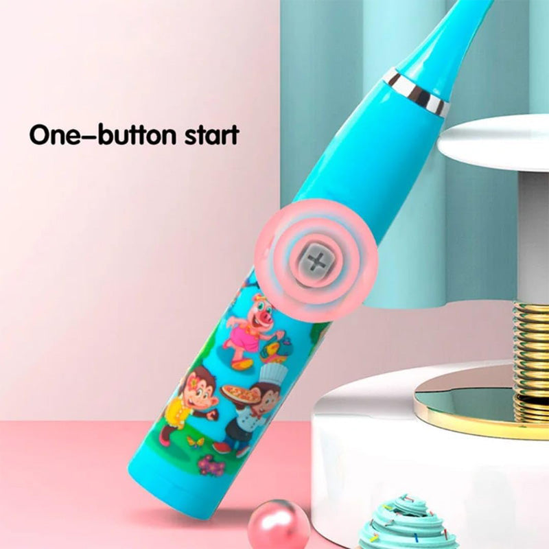 Enfants Sonic électrique brosse à dents IPX6 imperméable Caricature colorée pour enfant utilisation souple