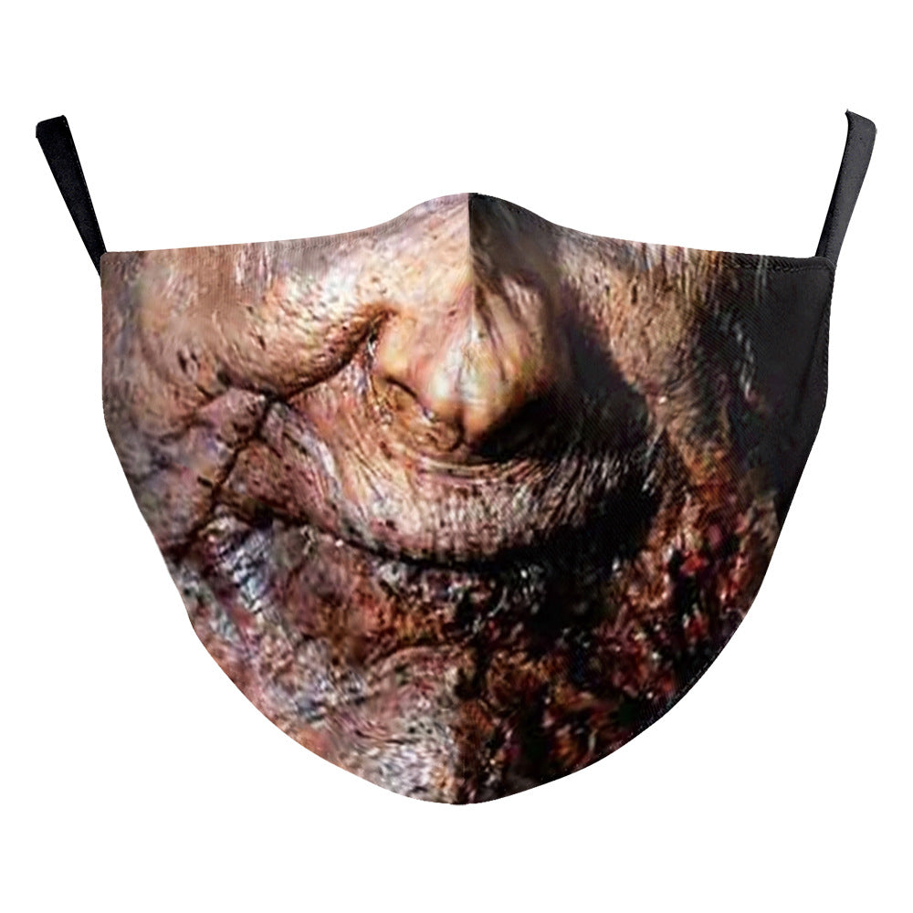 Carnival d'Halloween Impression numérique Funny Clown Face Double Layer Masque de poussière