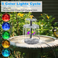 1Pc 3Tier Solar Bird Bath Fountain Solar Powered Water Fountain Waterfall Feature With Colorful Light 3 Nozzles 6W Solar Panel For Bird Bath Patio Yar