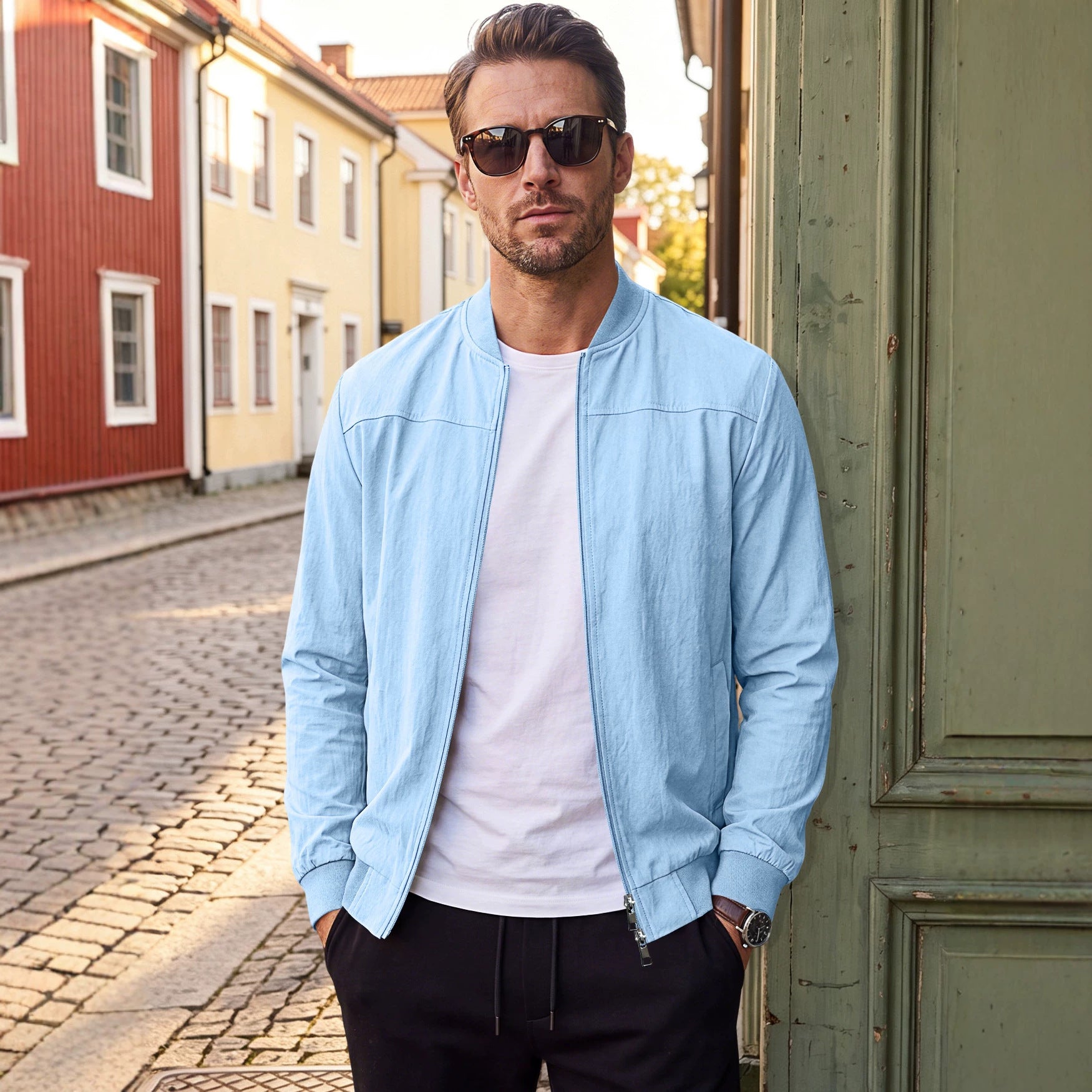 Veste de baseball pour hommes avec veste de sport zipper
