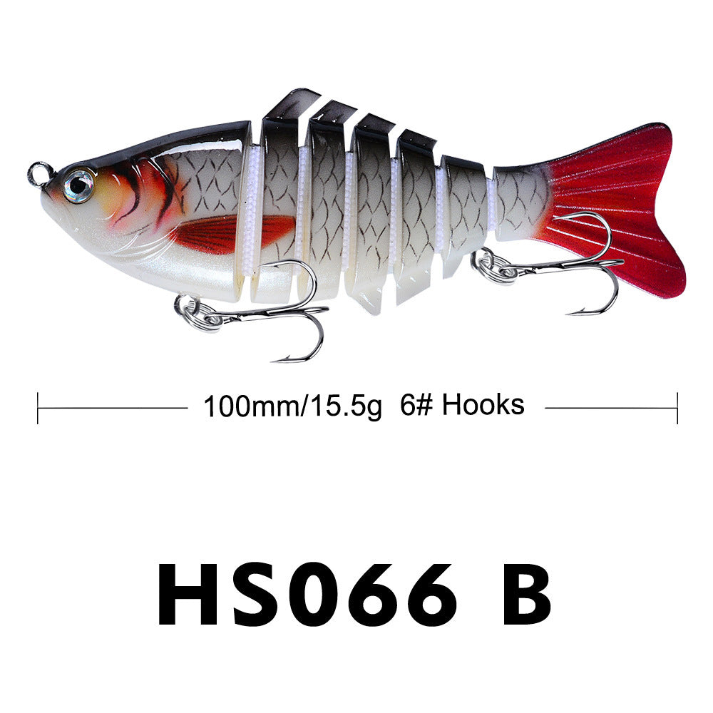 10cm Lure Baignoire de pêche en plastique Bâton dur Poisson multi-sections avec 7 segments