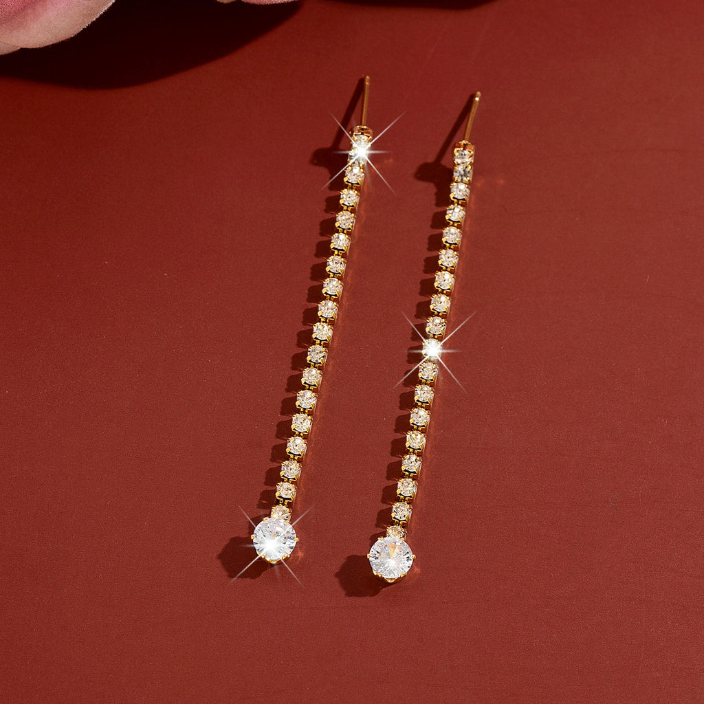 Boucles d'oreilles de chaîne de tennis pour femmes