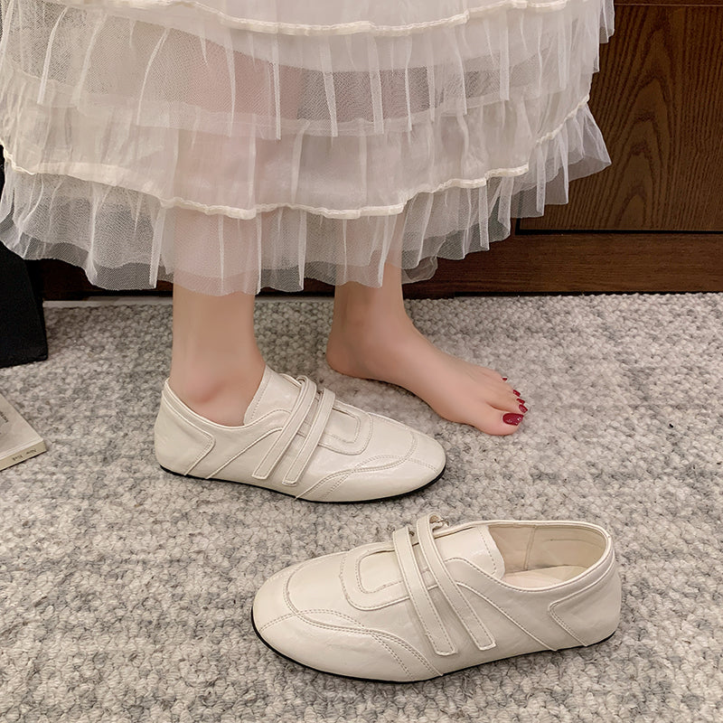 College Style Plat Chaussures en cuir Femmes Printemps Rond Toe Versatile Mary Jane Simple Chaussures F