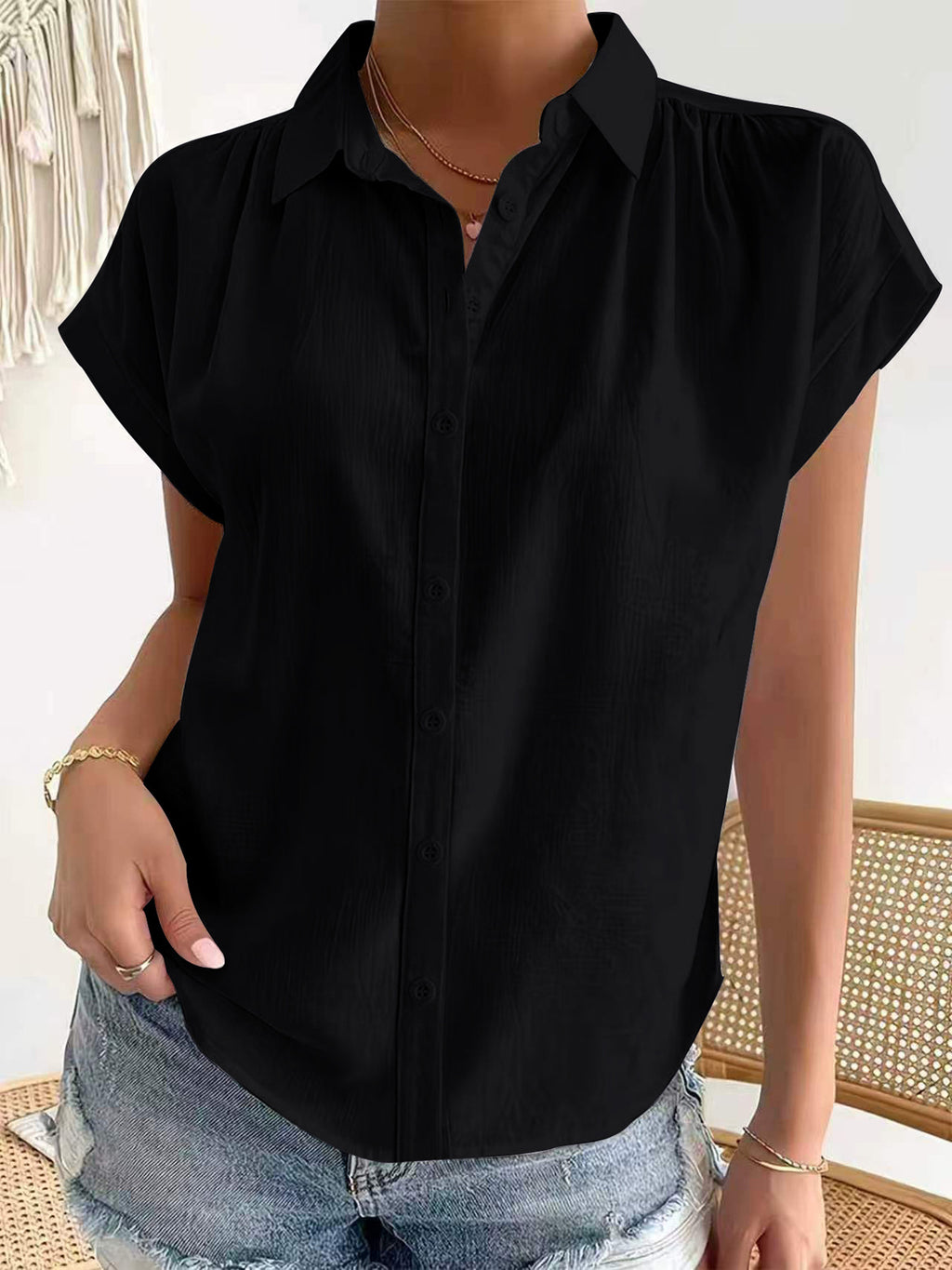 Chemise à manches courtes à manches courtes à manches courtes pour femmes