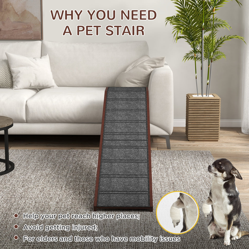 Ramp pour chiens avec tapis antidérapant et plate-forme supérieure