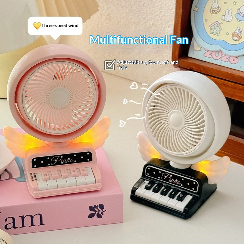Mini Piano Night Light Fan