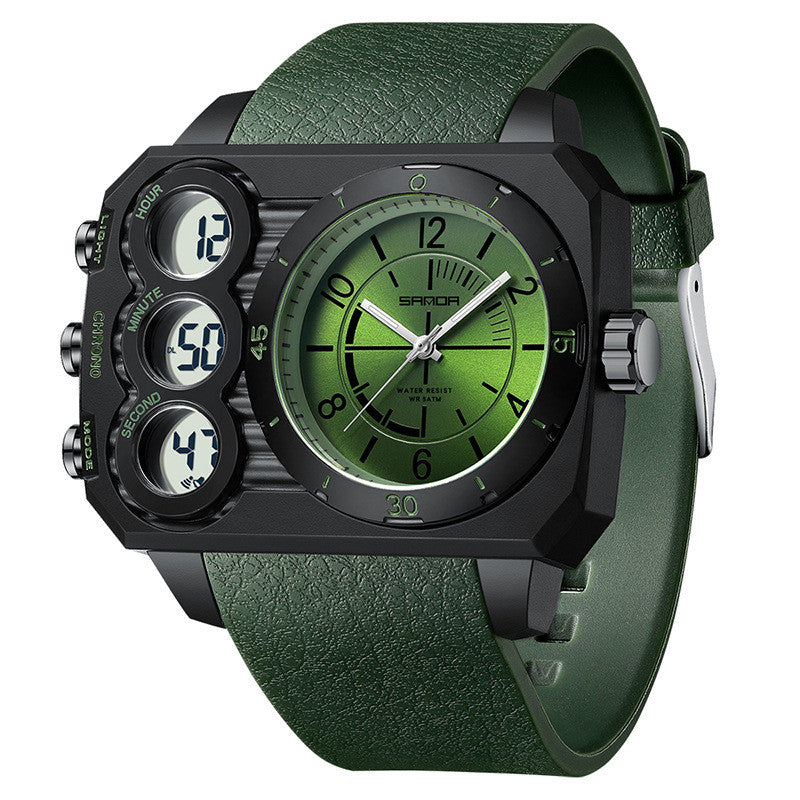 Montre Outdoor Sports Waterproof pour hommes avec un grand cadran et double affichage