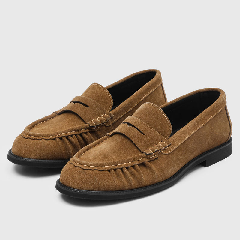 Chaussures plates plissées à la main pour hommes
