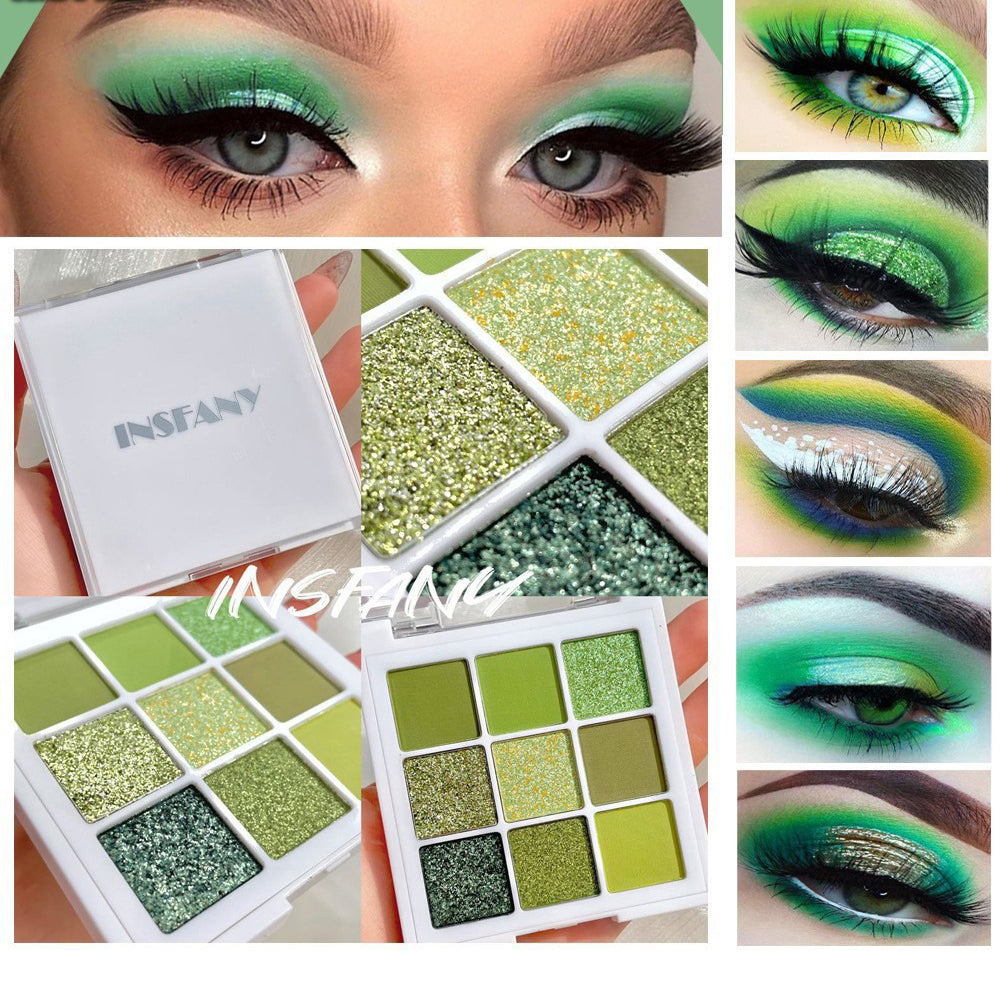 9 couleurs Palette de paupière verte