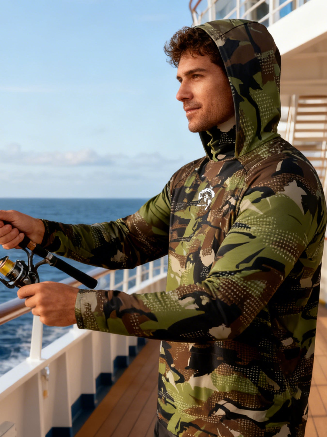 Pêche Hoodie voile chemise Surf couverture visage cou été hommes longue manches chasse Jersey