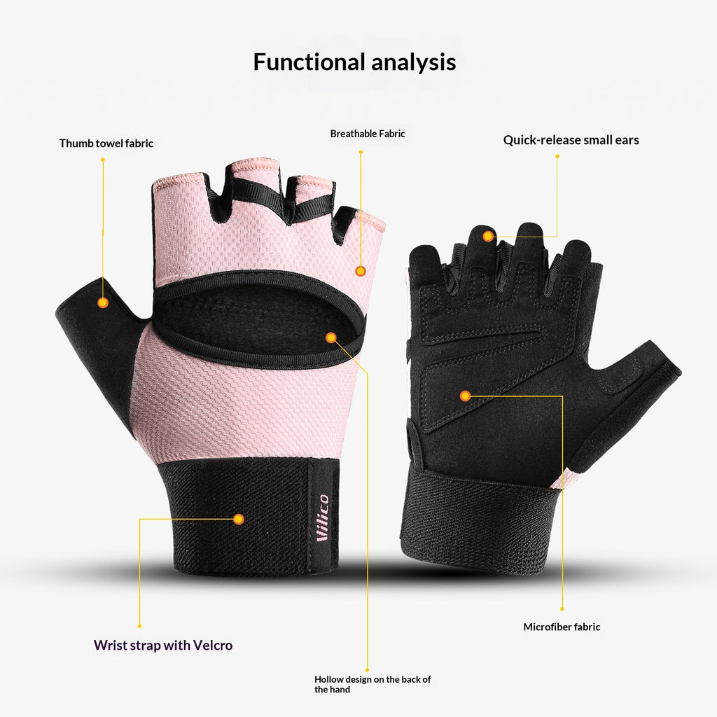 Gants demi-doigts respirants antidérapants pour vélo extérieur