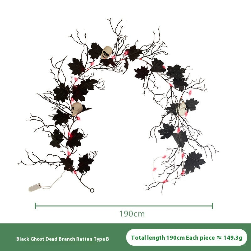 Simulation Deadwood Rattan Black Maple Leaf Branches Décoration de vacances