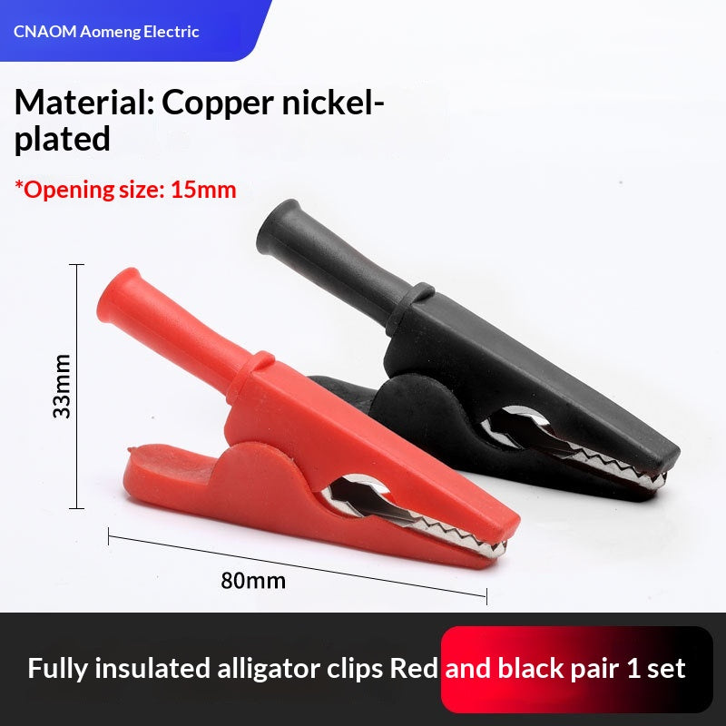 Clip d'alligator en cuivre pur pour charge de batterie de voiture