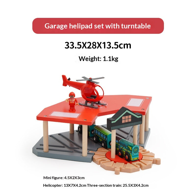 Scène de jeu de Puzzle de train en bois