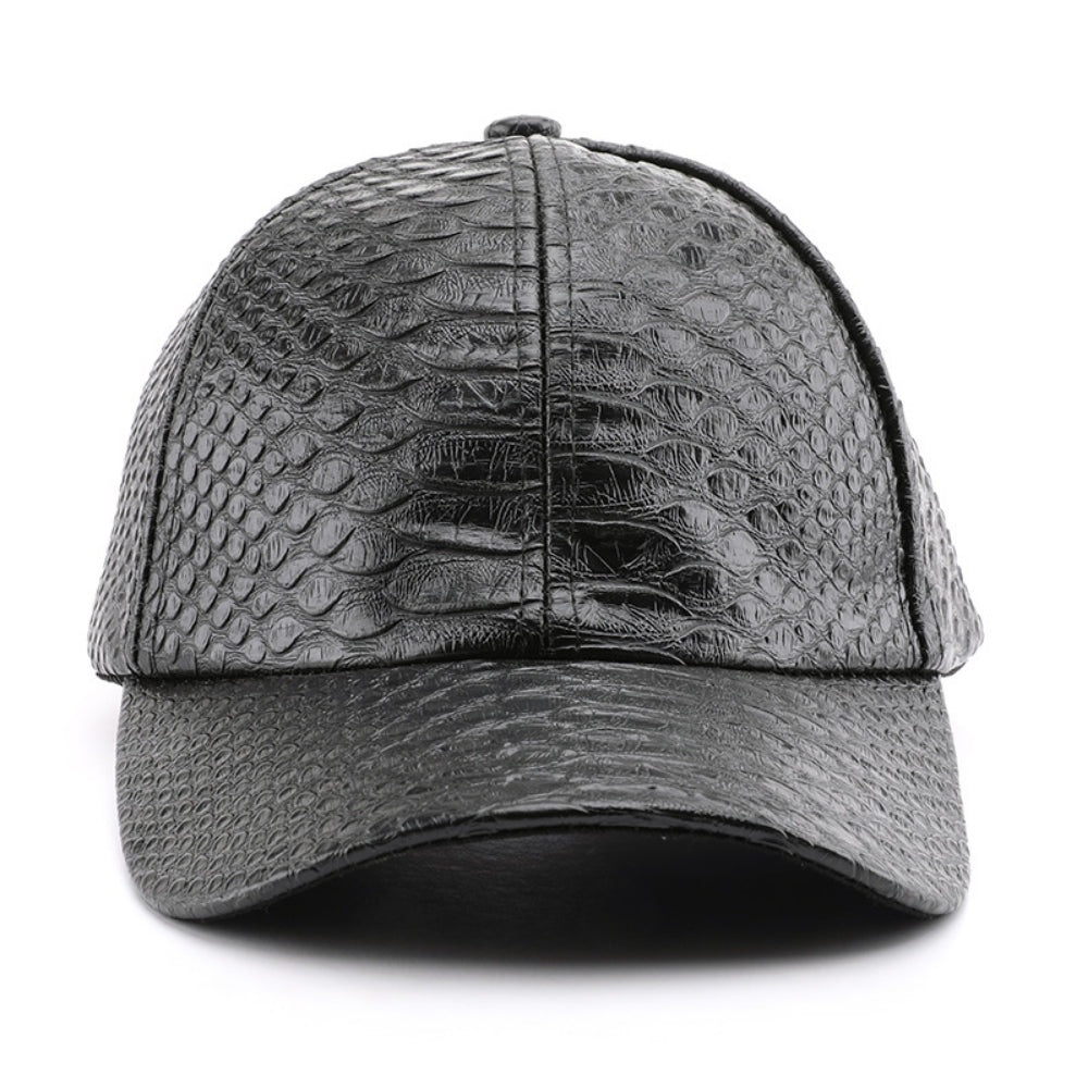 Tableau lumineux monochromatique PU en cuir réglable Tendance Casual Casquette de baseball convenant pour Out