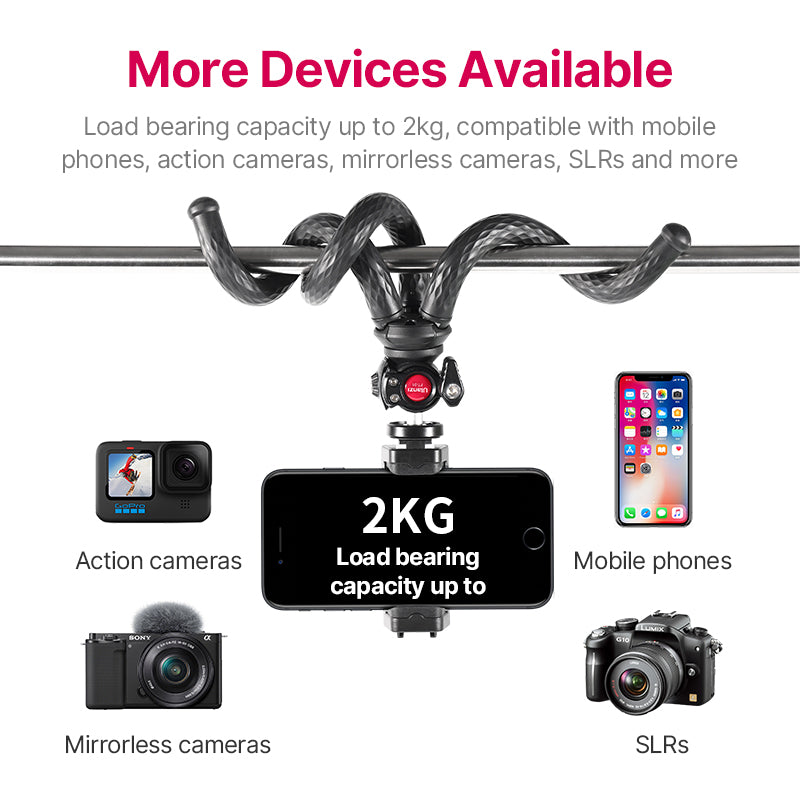 Black Octopus Cell Phone Tripod Set