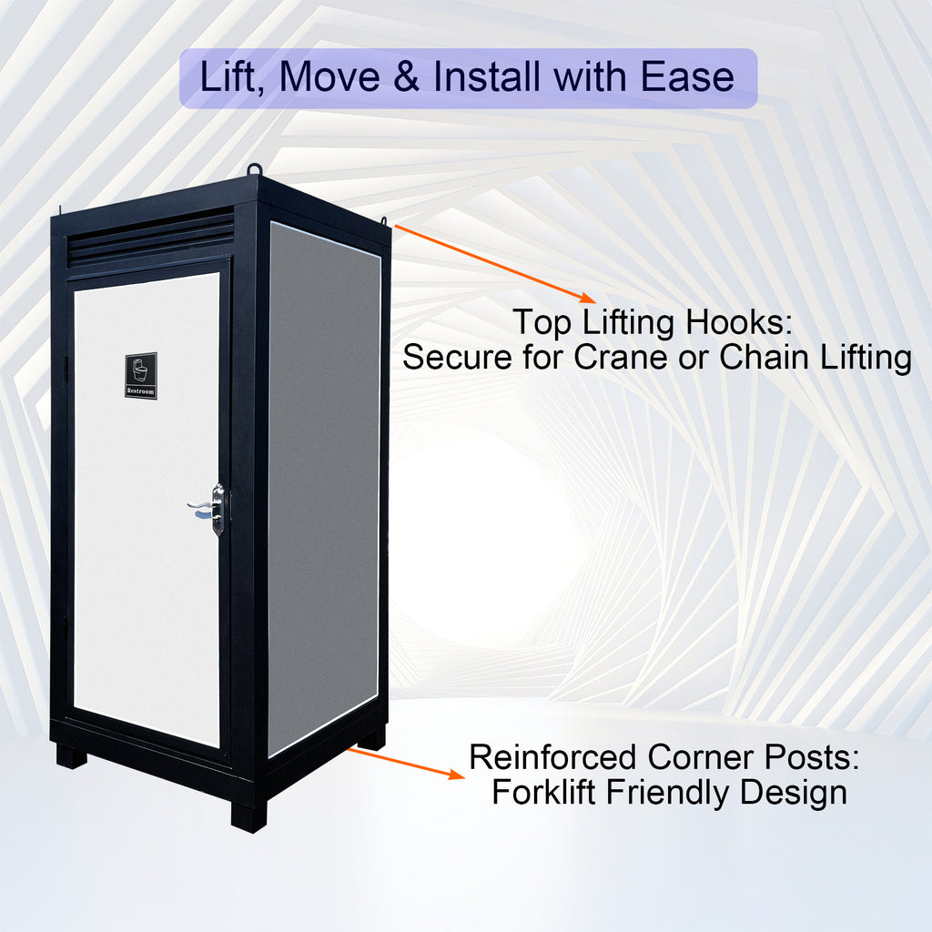 Cabine de toilette portable pour personne – Salle de bains extérieure avec lumière