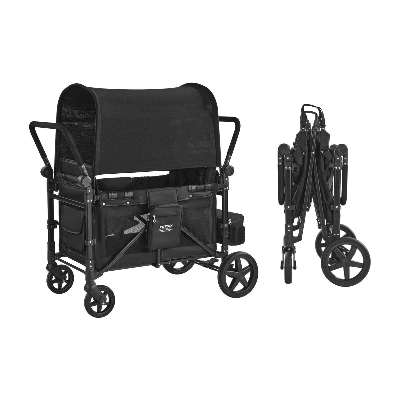 Poussette pour 4 enfants Push Pull Quad Poussette amovible 330LBS Chargement