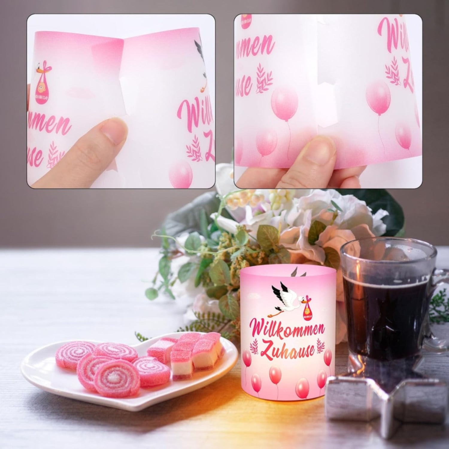 Ensemble de 12 Lanternes Décorations de table: Accueil Bienvenue