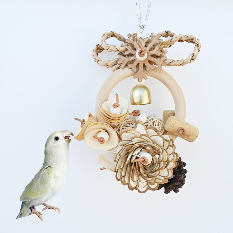 Plant Straw Gnawing Anneau en bois naturel Slice Pine Cone Toy