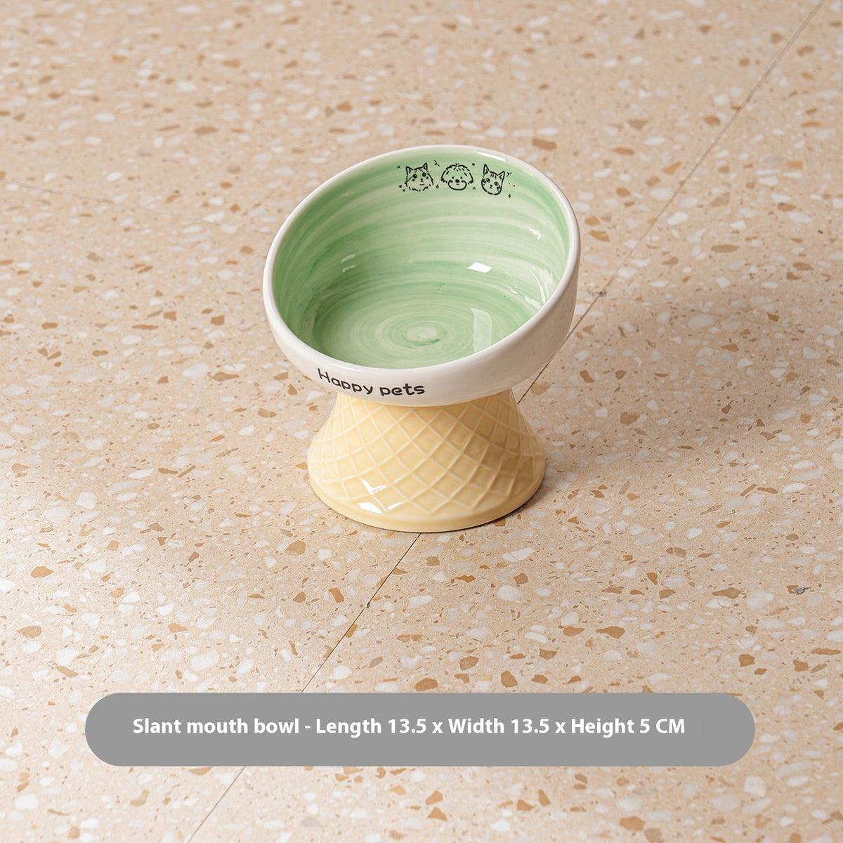 Céramique High Foot Cat Bowl Protection du cou pas facile à frapper sur Snack Dish Brinking Wate