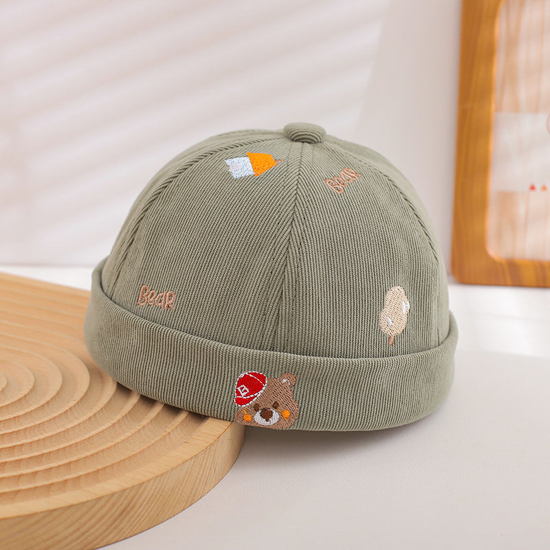 Été Garçons et filles' Scène amusante Broderie Velcro Mignon Style scolaire Baby Master Hat Suita
