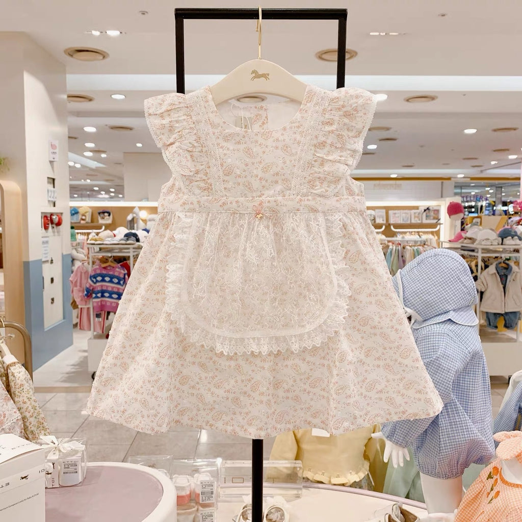 Robe de Dentelle Tulle à Couleur Solide pour Filles