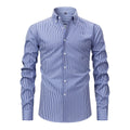 Jiachuan European and American Elastic Non-Iron Men's Shirt Long Sleeve Digital Print Stri