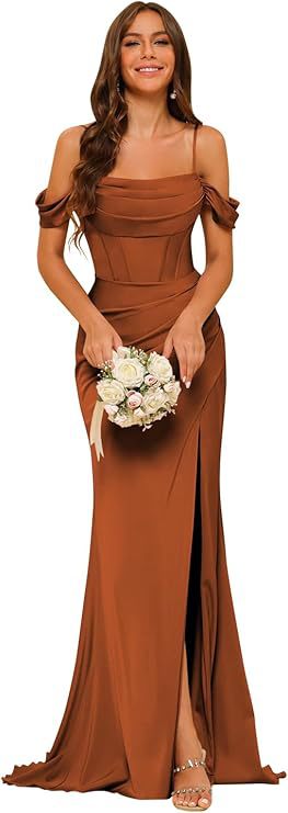 Hors-l'épaule Satin demoiselle d'honneur Corset Ball Gown