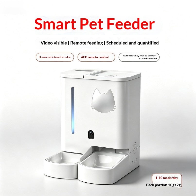 Distributeur d'aliments pour animaux intelligents pour chats et chiens avec télécommande