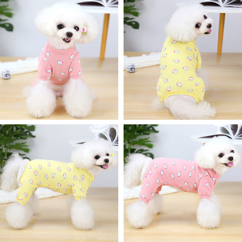 Coton mignon Pet pyjama chiot vêtements de chien printemps et automne
