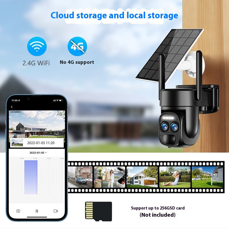 Solar 8x Zoom caméra surveillance 4Gwifi pleine couleur vision de nuit