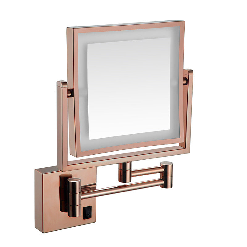 Miroir de maquillage LED double face à quatre faces avec lumières pliables extensibles Mir monoface
