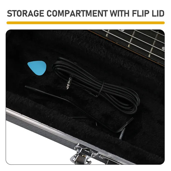 Basse électrique haute qualité Guitar ABS Molded cas dur gris bleu